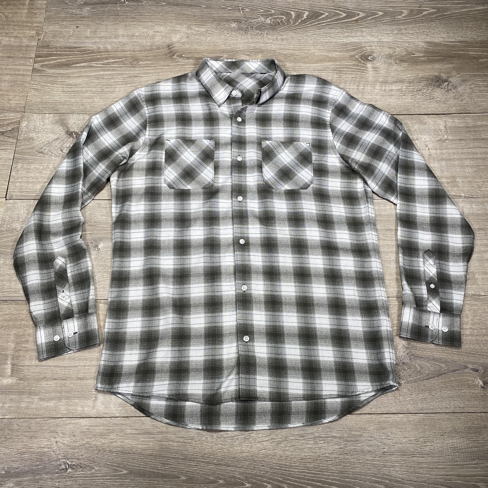 Faherty Shirt Mens Large Plaid Flannel Button Down Double Pocket Casual